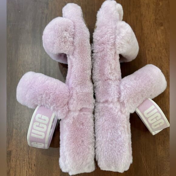 UGG Oh Yeah Slides Women’s 10 Soft Amethyst Pink Lilac Fluffy Slingback Sandals - Picture 12 of 13